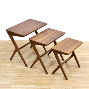 MID CENTURY WALNUT NESTING TABLES BY BENGT RUDA