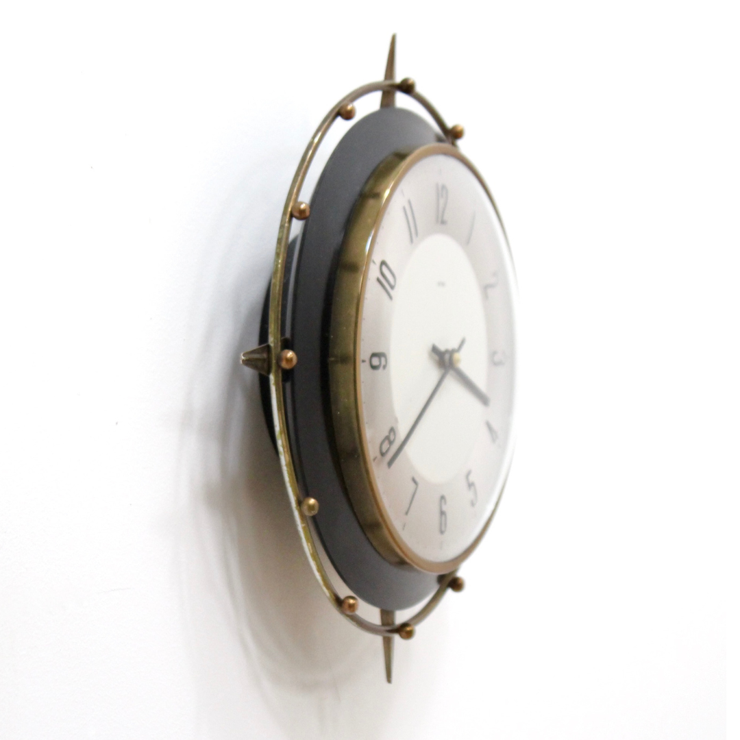 VINTAGE 1960S COMPASS WALL CLOCK BY METAMEC