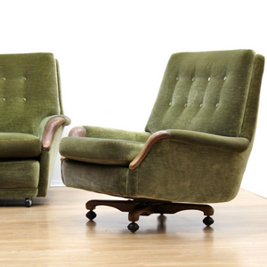 MID CENTURY GREEN DRAYLON SOFA & CHAIRS BY HEALS OF LONDON