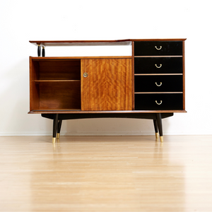 MID CENTURY TOLA & BLACK CREDENZA BY STONEHILL FURNITURE