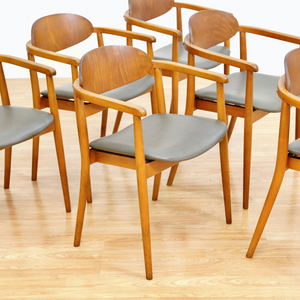 SET OF SIX MID CENTURY DINING CHAIRS BY ANTONIN SUMAN FOR LIGNA