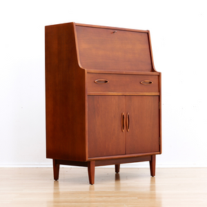 MID CENTURY TEAK SECRETARY DESK BY JENTIQUE FURNITURE