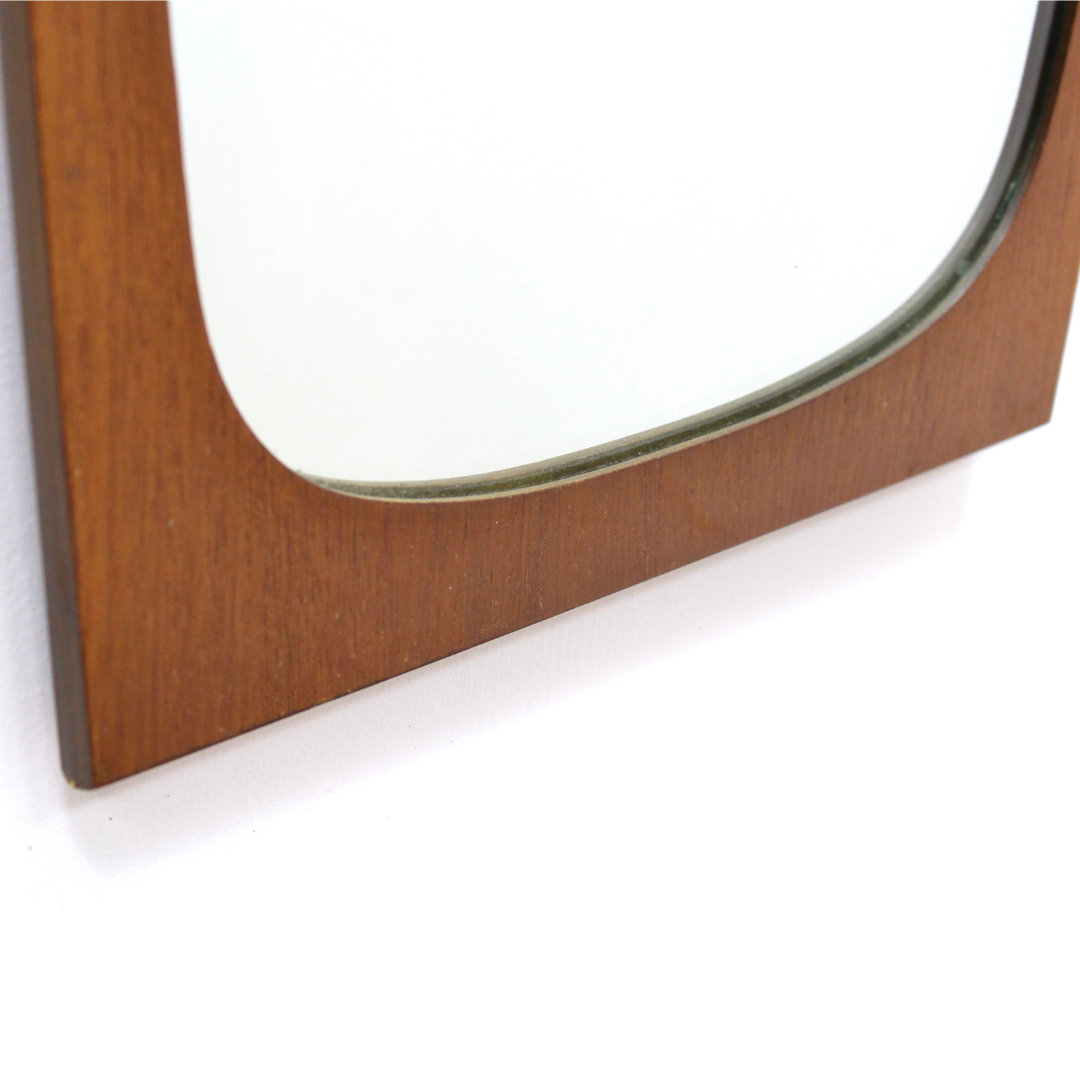 MID CENTURY DANISH TEAK WALL MIRROR