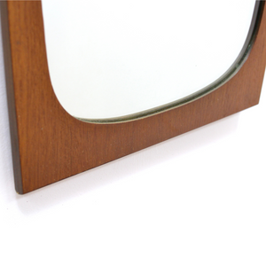 MID CENTURY DANISH TEAK WALL MIRROR