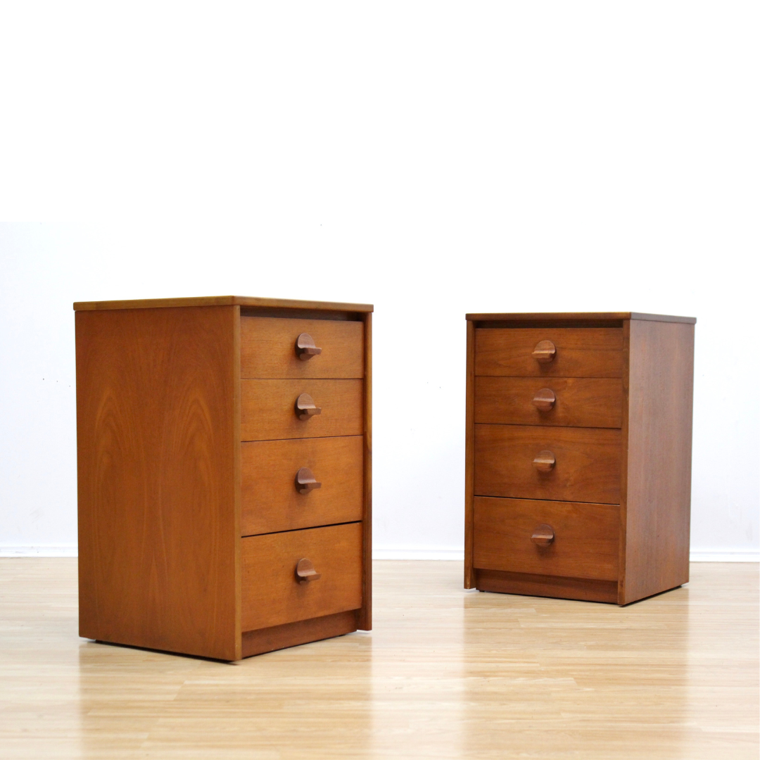 MID CENTURY TEAK NIGHTSTANDS BY STAG FURNITURE