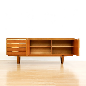 LONG MID CENTURY TEAK CREDENZA