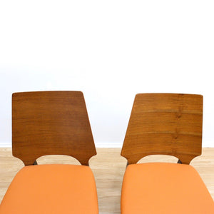 PAIR OF 1960S OCCASIONAL CHAIRS IN BLACK & ORANGE