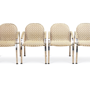 POST MODERN 1970S CHROME DINING CHAIRS BY RICHARD YOUNG FOR MERROW ASSOCIATES