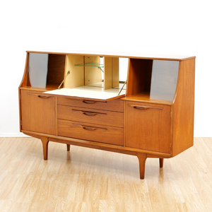 MID CENTURY TALL CREDENZA BUFFET BY JENTIQUE FURNITURE