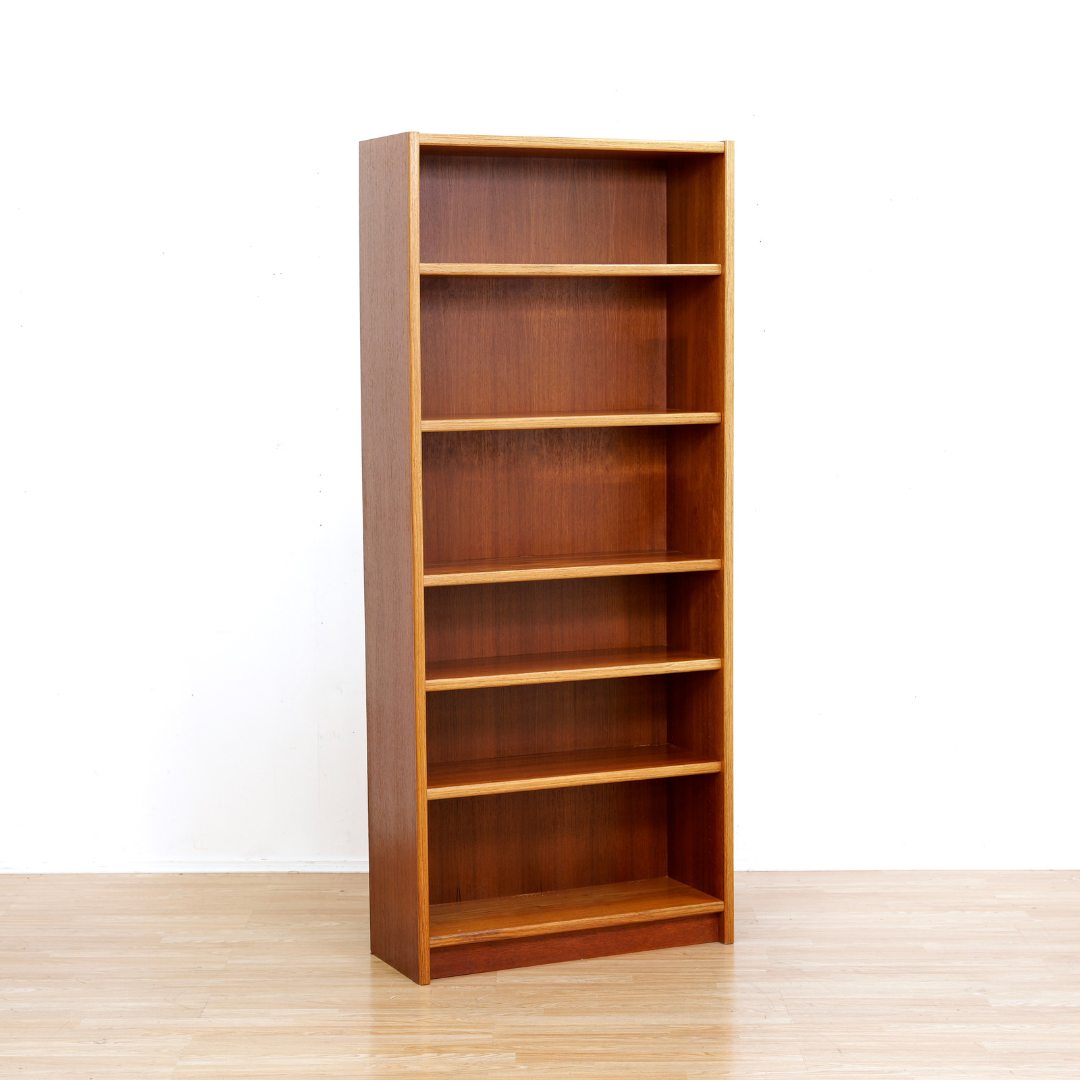 1970s Danish Modern Tall Teak Bookcase