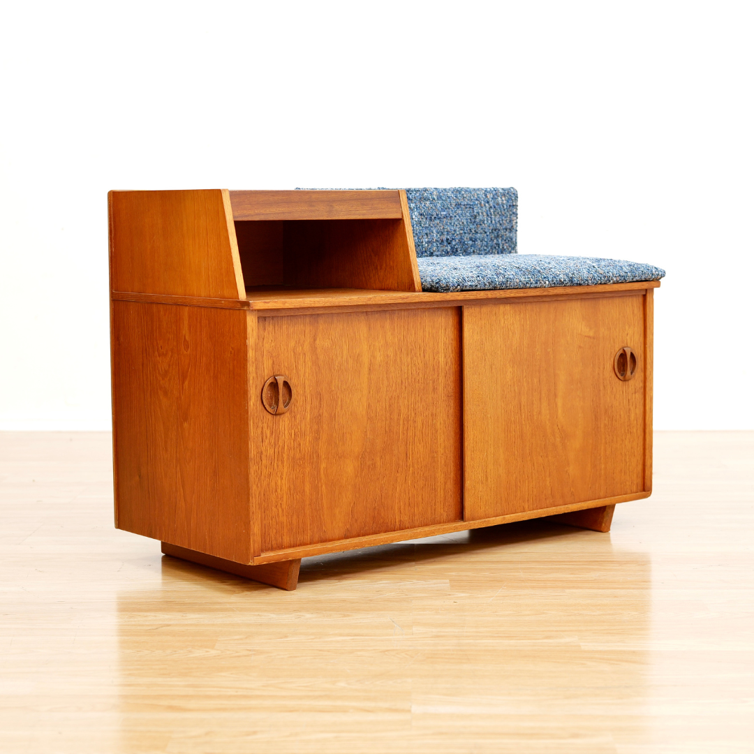 MID CENTURY ENTRYWAY BENCH IN TEAK BY CHIPPY HEATH
