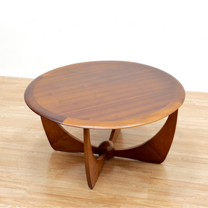 MID CENTURY TEAK ROUND COFFEE TABLE