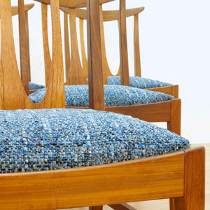 SET OF SIX MID CENTURY DINING CHAIRS BY G PLAN IN BLUE