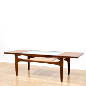 MID CENTURY LONG JOHN TEAK COFFEE TABLE BY VB WILKINS FOR G PLAN