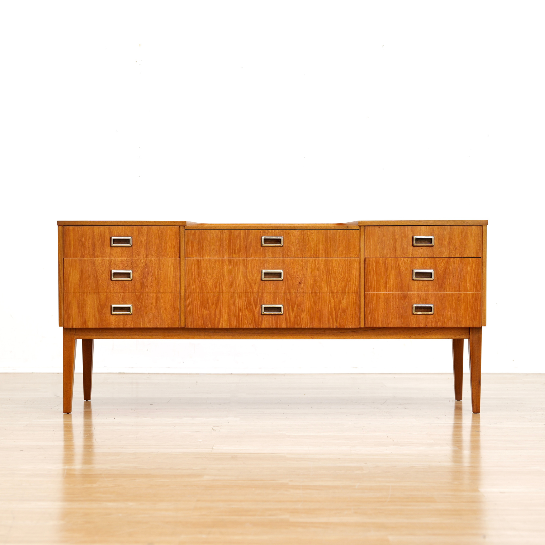 Mid Century Six Drawer Teak Dresser