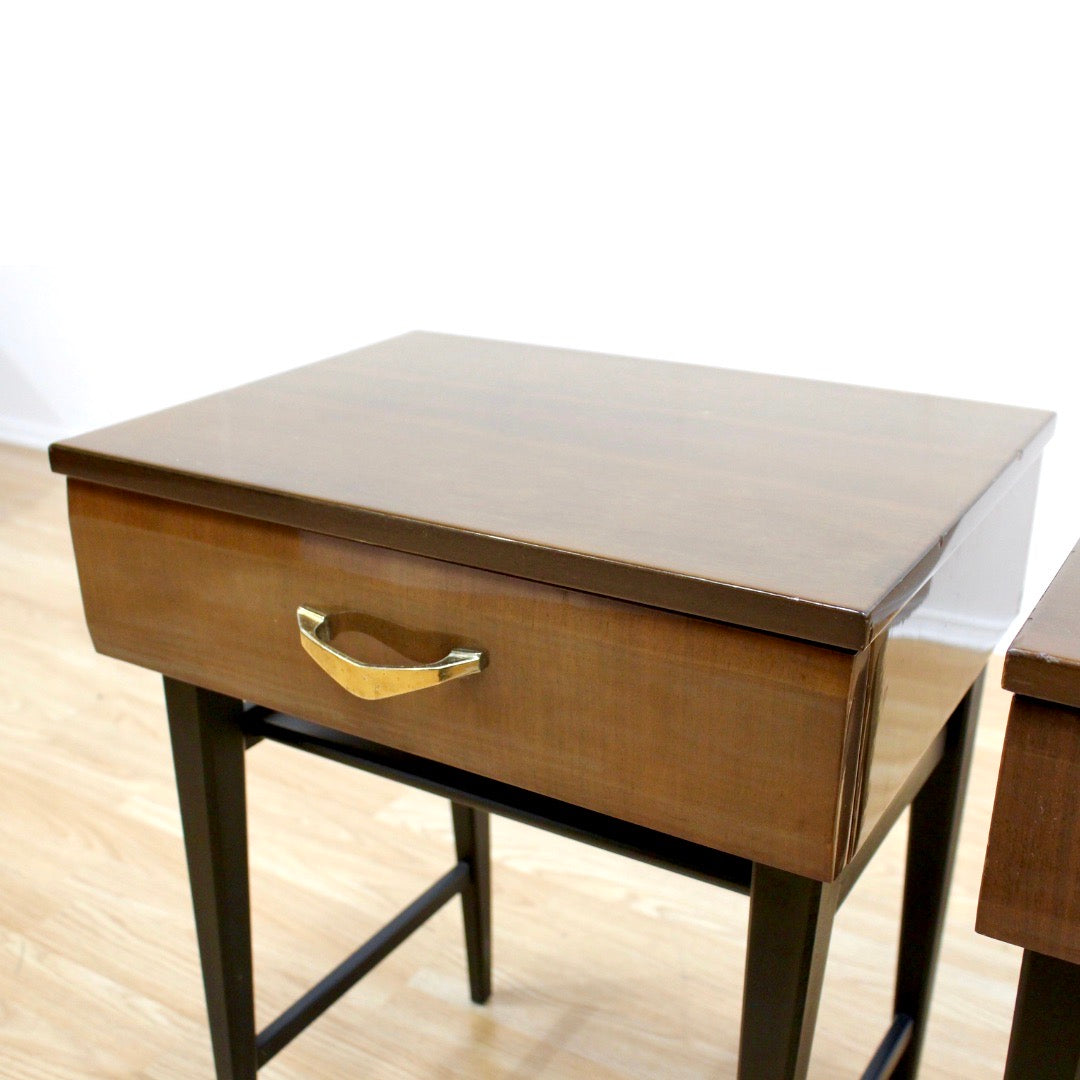 1960S ENGLISH WALNUT NIGHTSTANDS BY MEREDEW FURNITURE