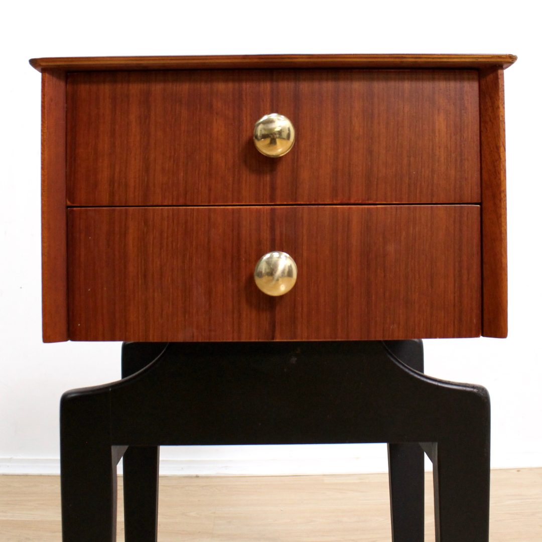 Vintage 1960s Nightstand in Tola & Black