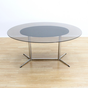 VINTAGE POST MODERN CHROME TABLE & CHAIRS BY TIM BATES FOR PIEFF FURNITURE