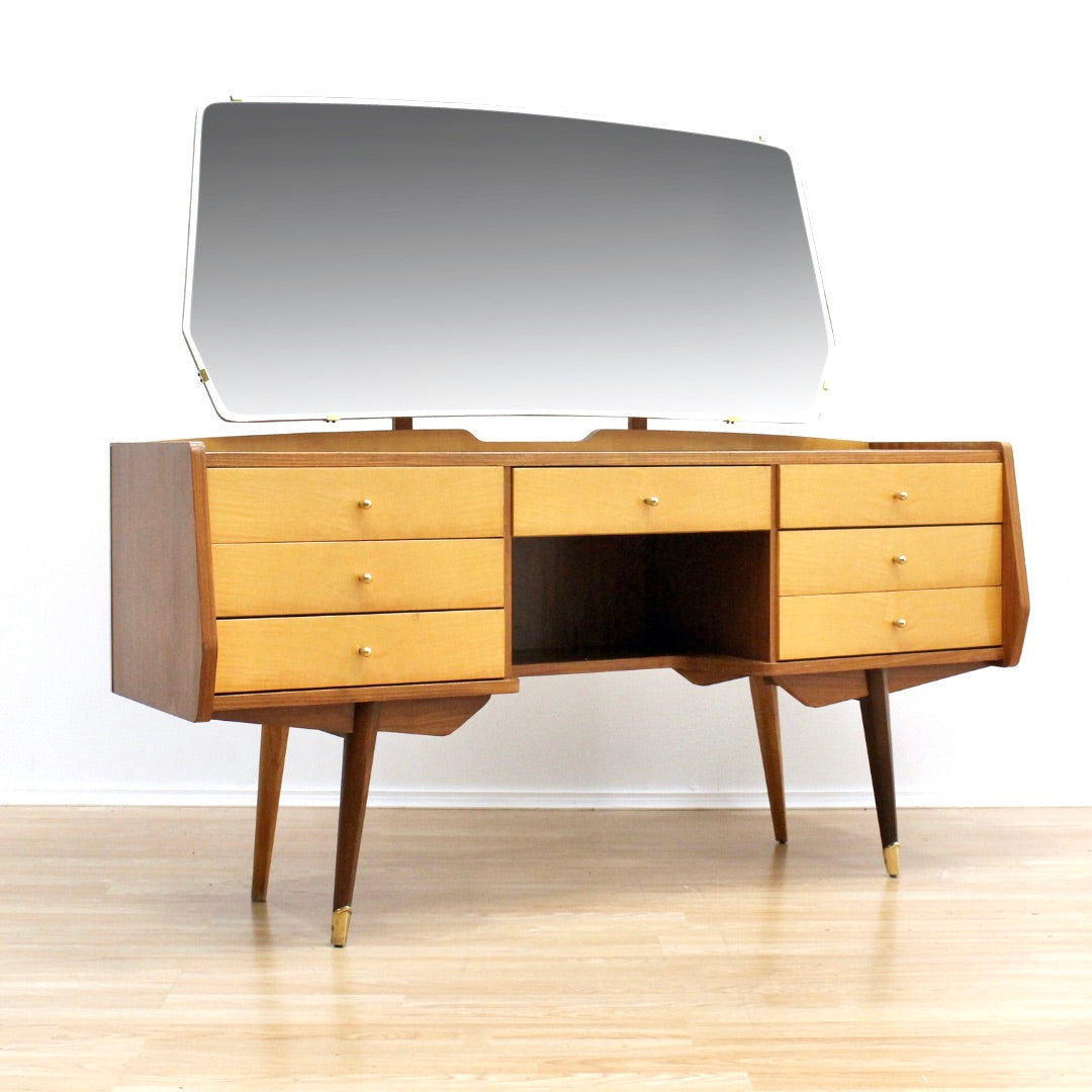 VINTAGE ITALIAN MARINO VANITY LACQUERED MAPLE & SYCAMORE