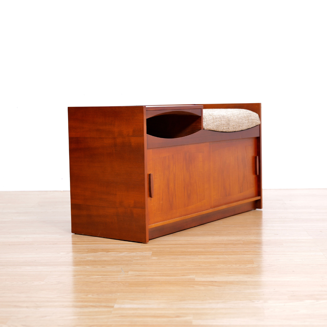 MID CENTURY ENTRYWAY BENCH IN TEAK BY CHIPPY HEATH