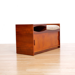 MID CENTURY ENTRYWAY BENCH IN TEAK BY CHIPPY HEATH