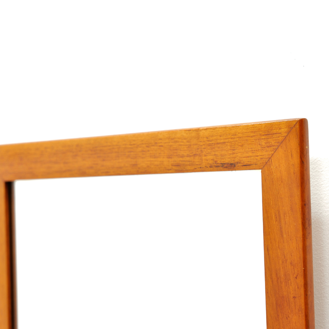 Mid Century Long Danish Teak Mirror
