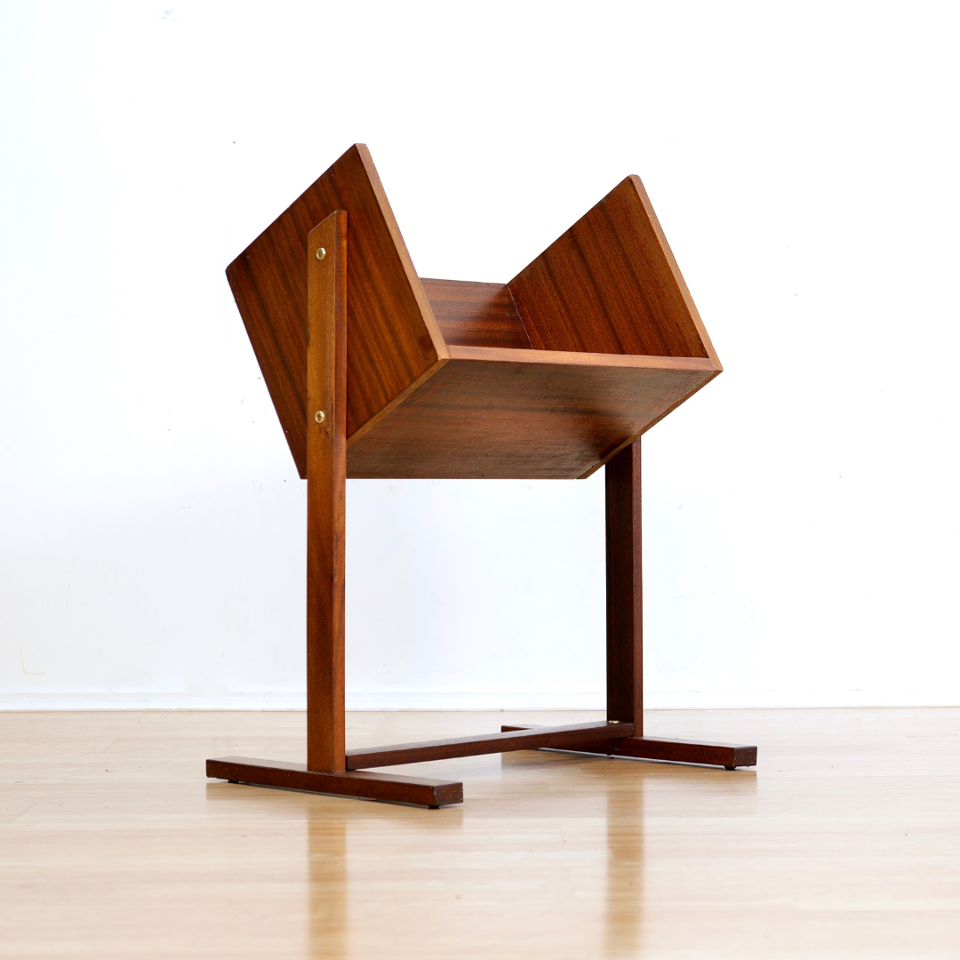 MID CENTURY VINYL RECORD STORAGE CADDY