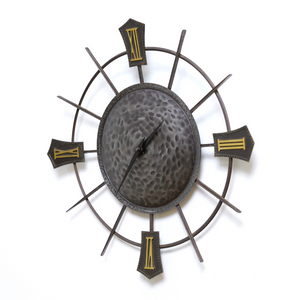 MID CENTURY BRUTALIST WALL CLOCK BY TEMPORA