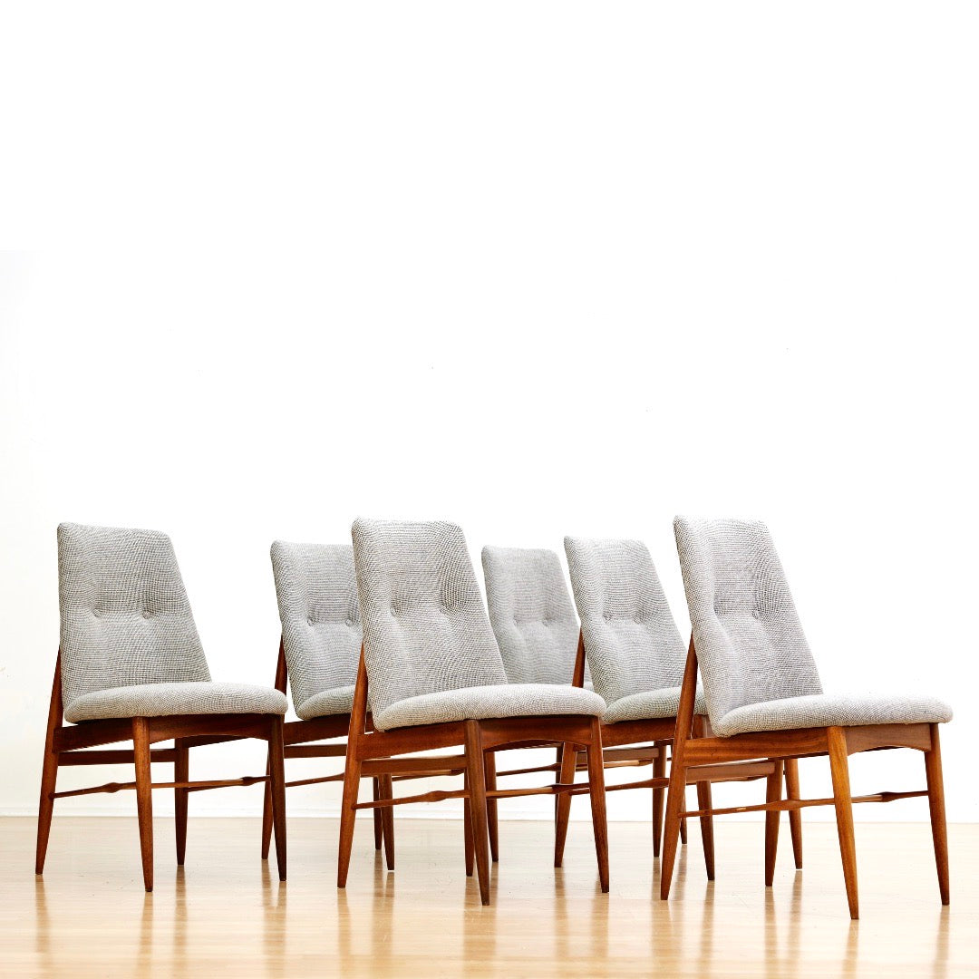 SET OF SIX MID CENTURY DINING CHAIRS BY PETER HAYWARD FOR VANSON FURNITURE