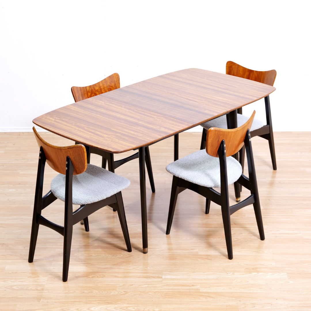 1950S DINING TABLE & BUTTERFLY CHAIRS BY BEAUTILITY FURNITURE