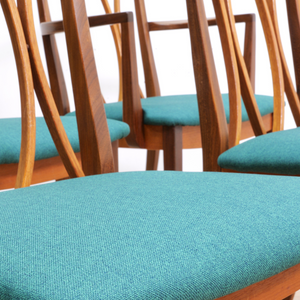 SET OF SIX MID CENTURY DINING CHAIRS BY G PLAN IN TEAL