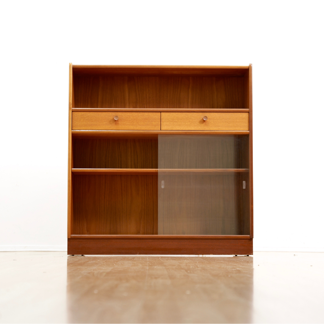 Pair of Vintage Teak China Display Cabinets by Nathan Furniture