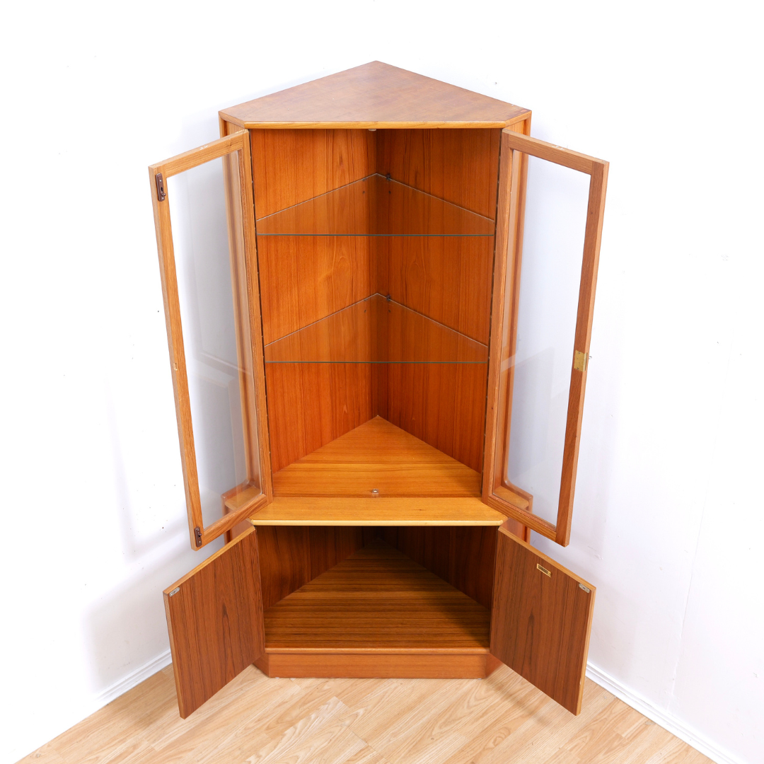 Mid Century China Cabinet Corner Bar by Turnidge of London