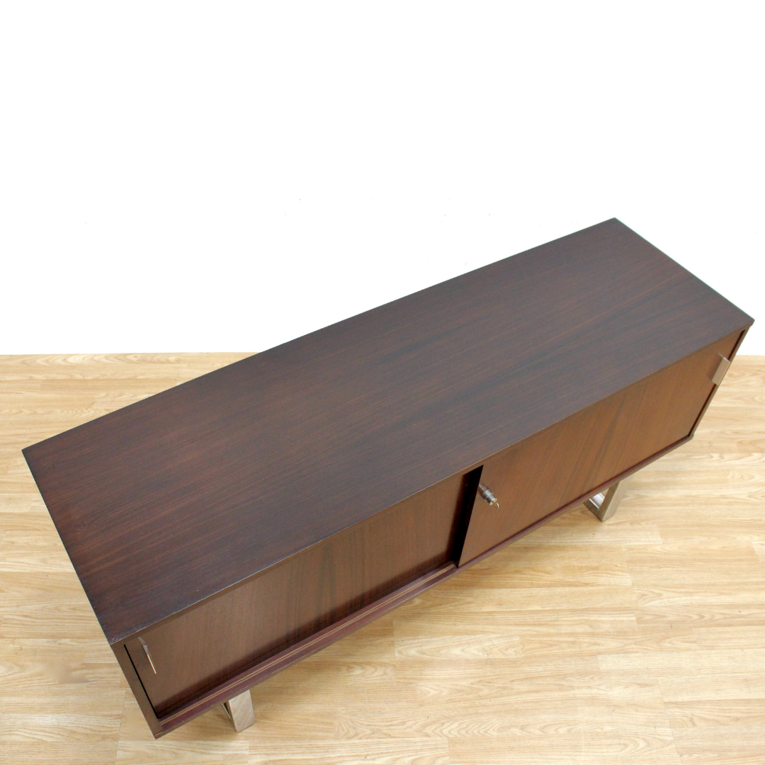 1970S ROSEWOOD & CHROME CREDENZA BY TREVOR CHINN & RAY LEIGH FOR GORDON RUSSELL