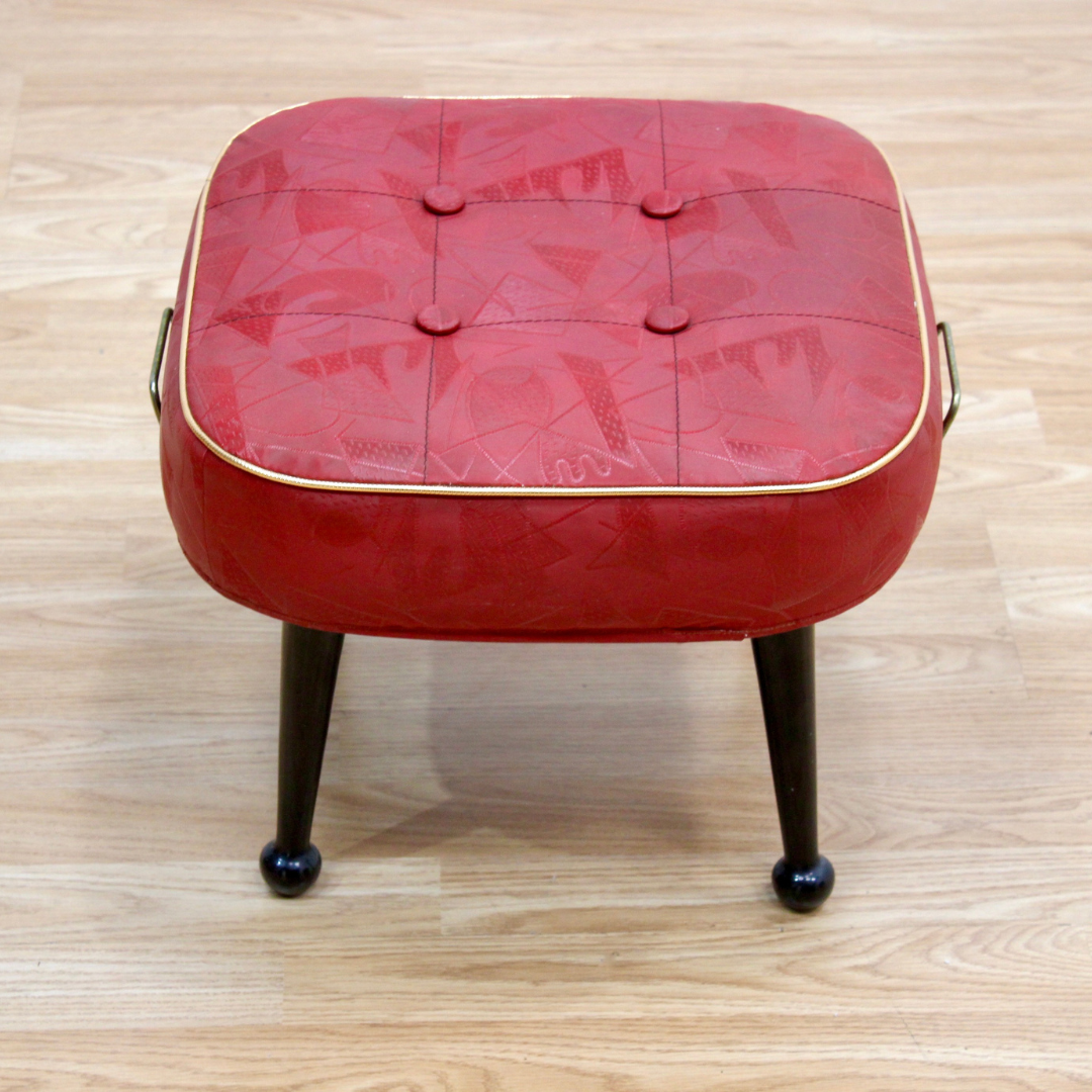 MID CENTURY ATOMIC FOOTSTOOL BY GENUINE SHERBORNE