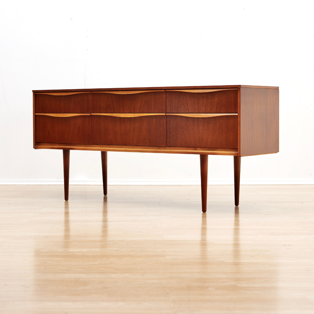 Reserved MID CENTURY SIX DRAWER TEAK DRESSER BY AUSTINSUITE FURNITURE