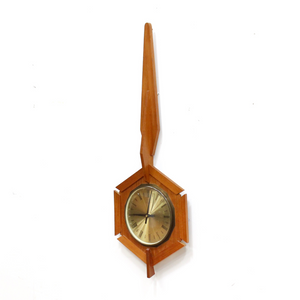 MID CENTURY TEAK WALL CLOCK BY ANSTEY & WILSON