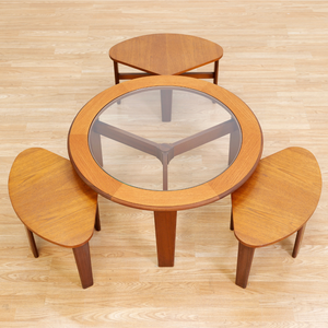 MID CENTURY TRINITY NESTING TABLES BY STONEHILL FURNITURE