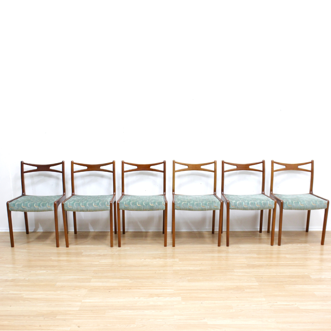 SET OF SIX MID CENTURY DINING CHAIRS BY NATHAN FURNITURE