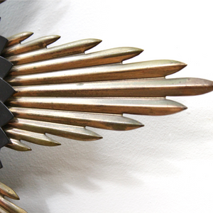 MID CENTURY BRASS SUNBURST CLOCK BY METAMEC