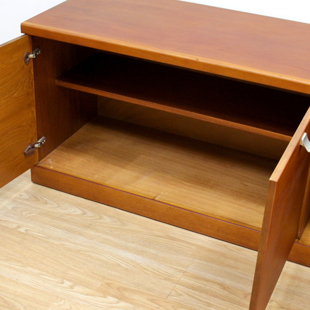 MID CENTURY LOW TEAK CREDENZA BY WHITE & NEWTON