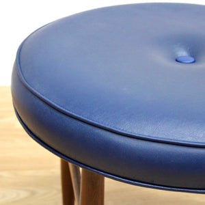 MID CENTURY VANITY STOOL BY KOFOD LARSEN FOR G PLAN IN BLUE