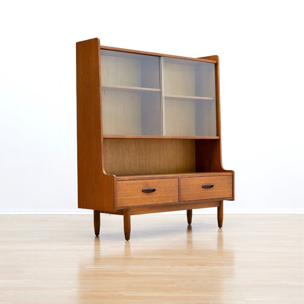 MID CENTURY TEAK CHINA CABINET