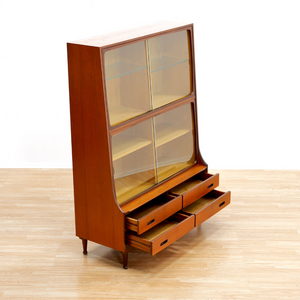 LARGE MID CENTURY CHINA DISPLAY CABINET BY MEREDEW OF LETCHWORTH