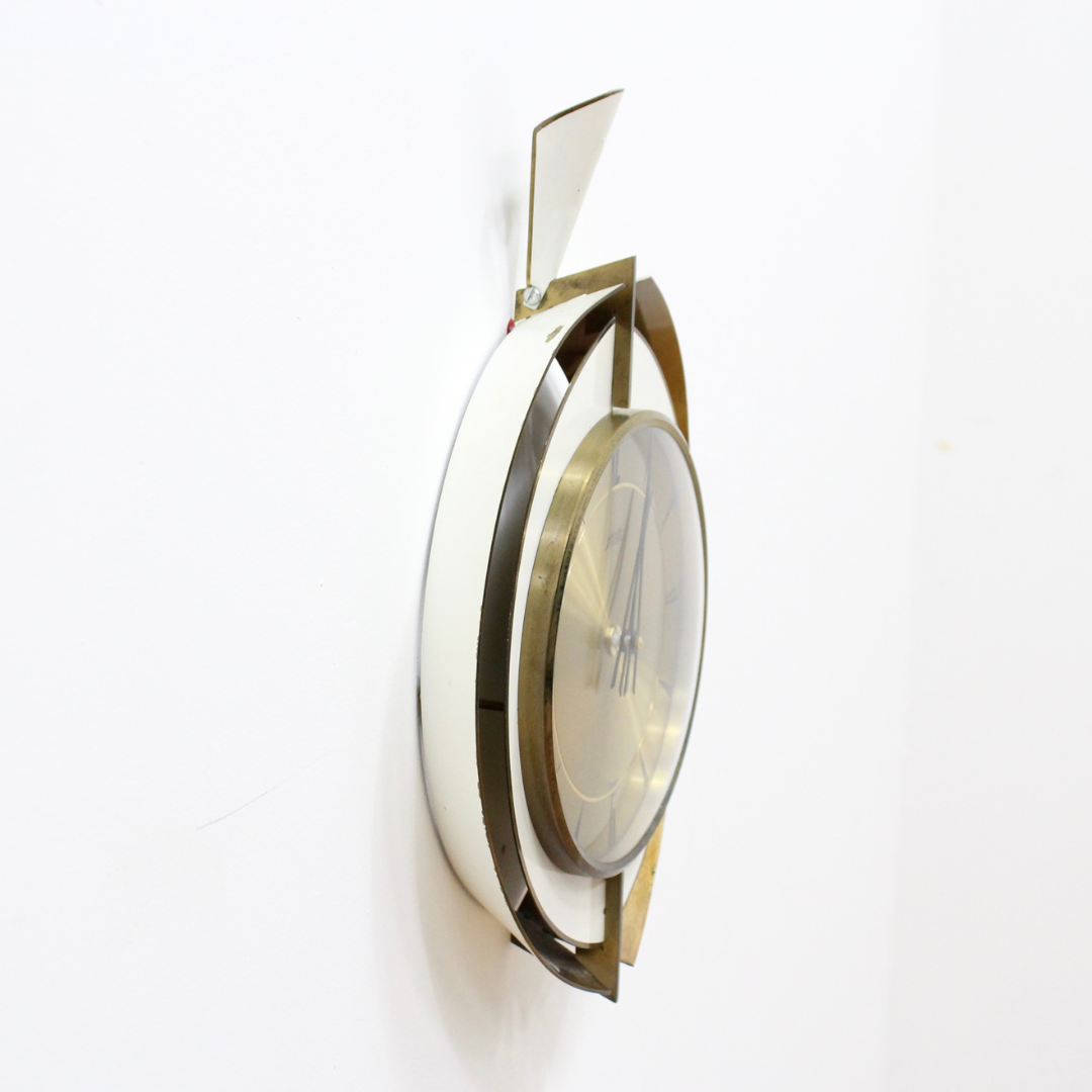 1960S BRASS WALL CLOCK BY ATLANTA ELECTRIC