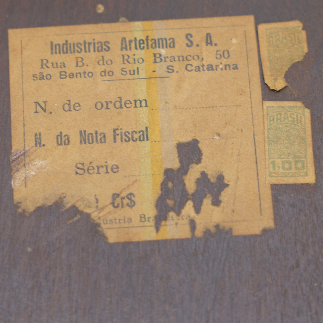 1950s Brazilian Tiki Side Table Inlaid Marquetry Beach Scene