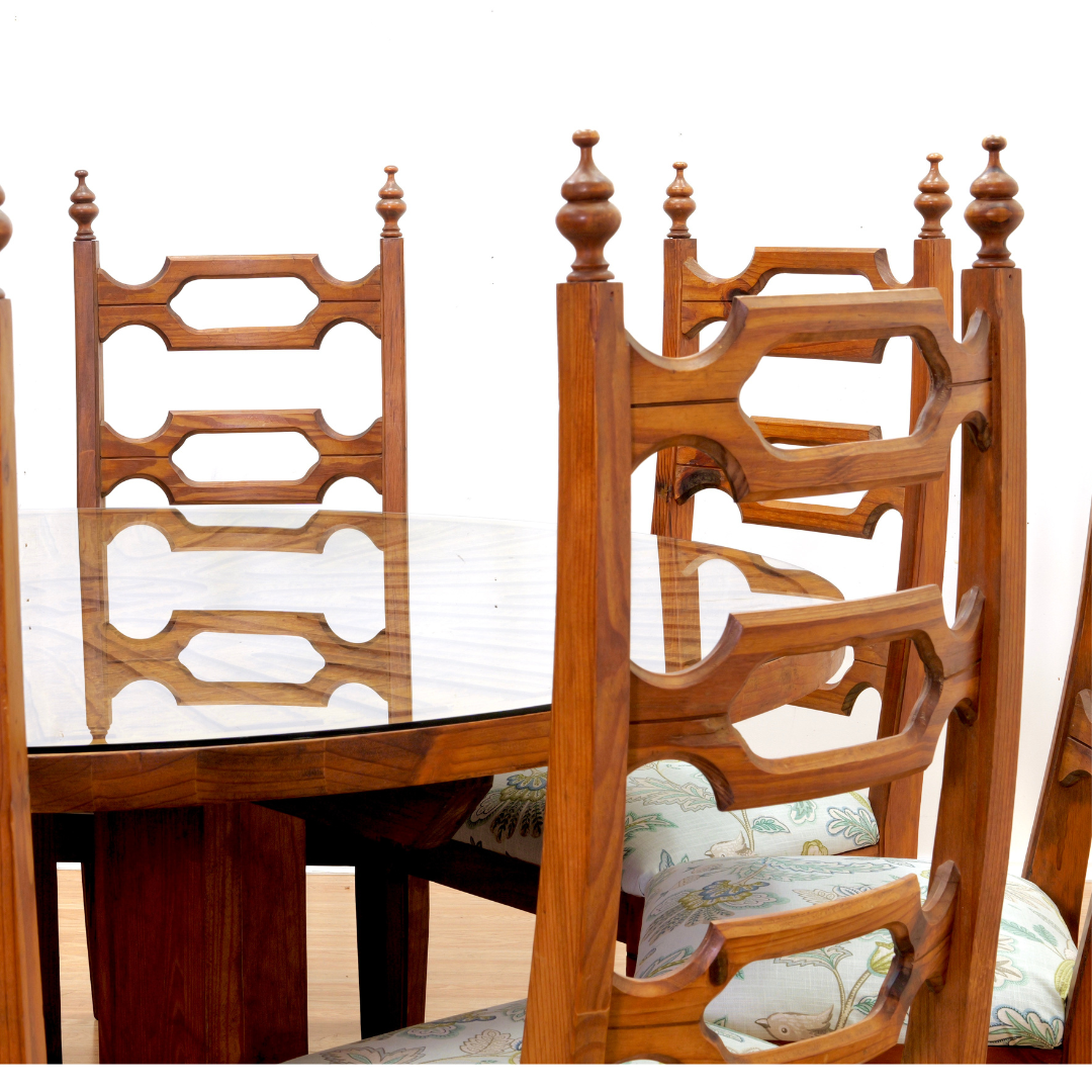1970S HAND CARVED BRUTALIST DINING SET BY AQUARIUS ENTERPRISES AFRICA