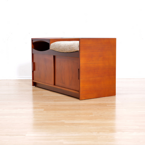 MID CENTURY ENTRYWAY BENCH IN TEAK BY CHIPPY HEATH
