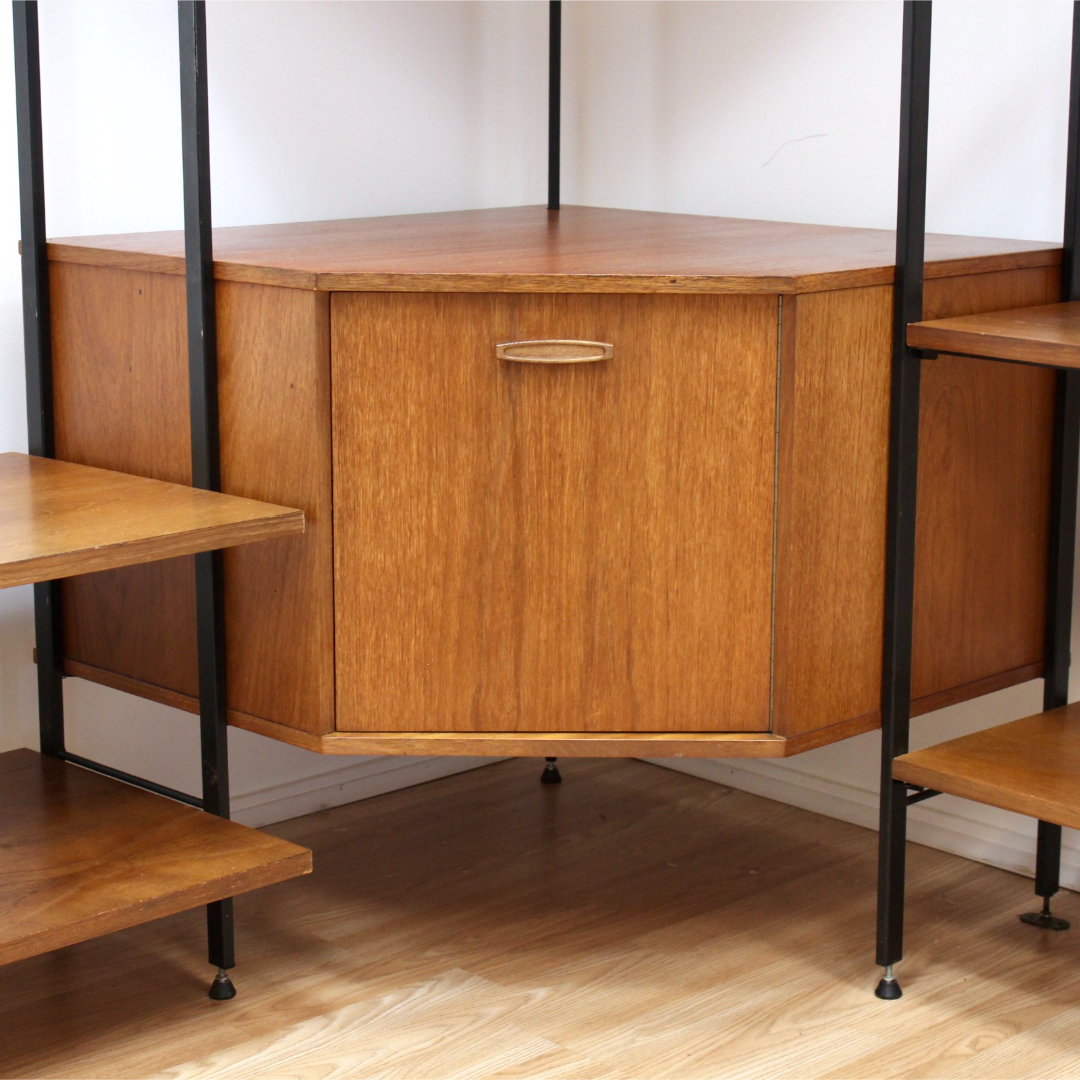 MID CENTURY AVALON MODULAR CORNER UNIT BOOKCASE