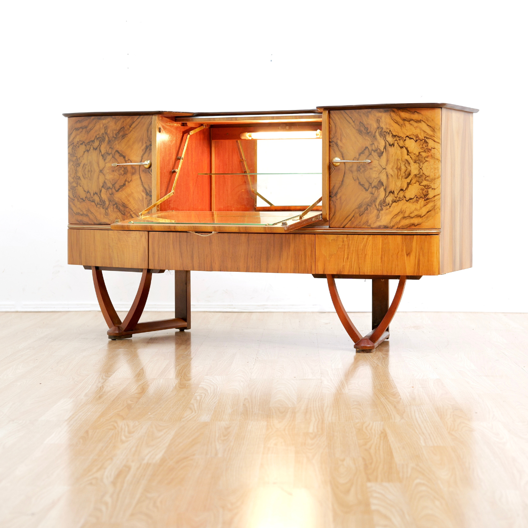 1950s Liquor Cabinet Credenza by Beautility of London